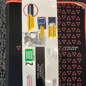 Five Star Zipper Binder, 2 Inch 3 Ring Binder, Xpanz, Coral Triangles NWT